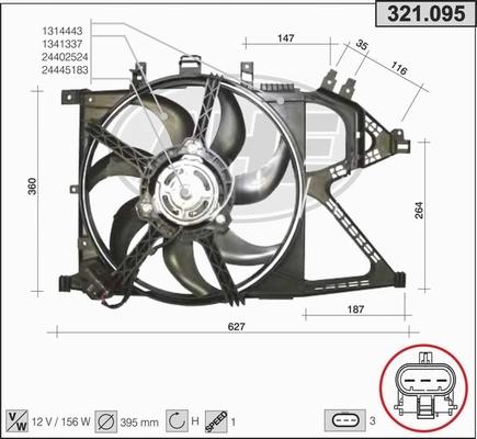 AHE 321.095 - Ventilators, Motora dzesēšanas sistēma autodraugiem.lv
