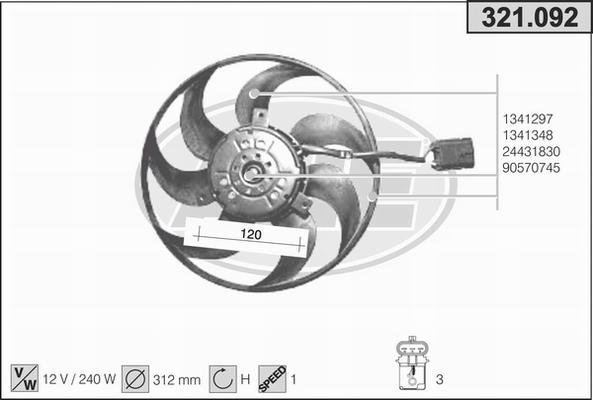 AHE 321.092 - Ventilators, Motora dzesēšanas sistēma autodraugiem.lv