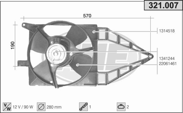 AHE 321.007 - Ventilators, Motora dzesēšanas sistēma autodraugiem.lv