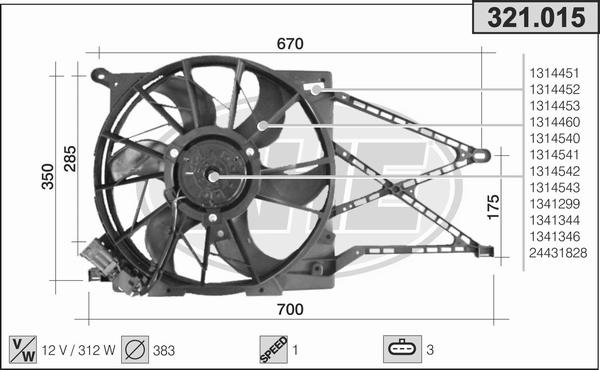 AHE 321.015 - Ventilators, Motora dzesēšanas sistēma autodraugiem.lv