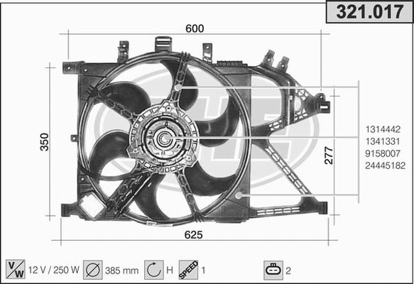AHE 321.017 - Ventilators, Motora dzesēšanas sistēma autodraugiem.lv