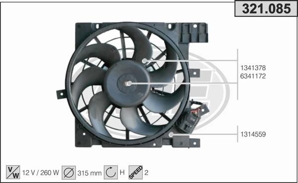 AHE 321.085 - Ventilators, Motora dzesēšanas sistēma autodraugiem.lv