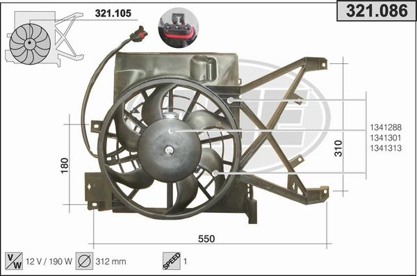 AHE 321.086 - Ventilators, Motora dzesēšanas sistēma autodraugiem.lv