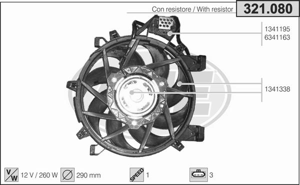 AHE 321.080 - Ventilators, Motora dzesēšanas sistēma autodraugiem.lv