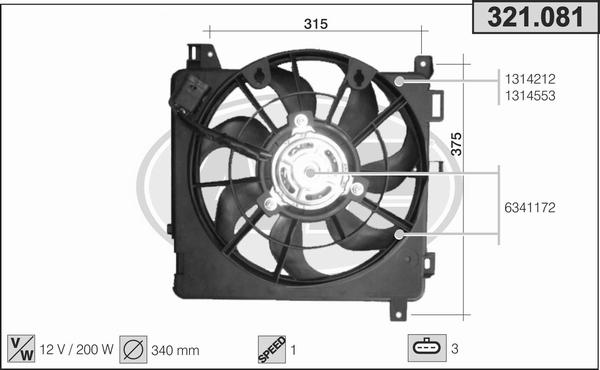 AHE 321.081 - Ventilators, Motora dzesēšanas sistēma autodraugiem.lv