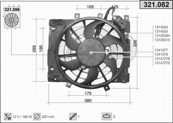 AHE 321.082 - Ventilators, Motora dzesēšanas sistēma autodraugiem.lv