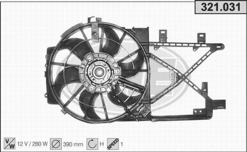 AHE 321.031 - Ventilators, Motora dzesēšanas sistēma autodraugiem.lv