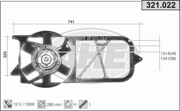 AHE 321.022 - Ventilators, Motora dzesēšanas sistēma autodraugiem.lv