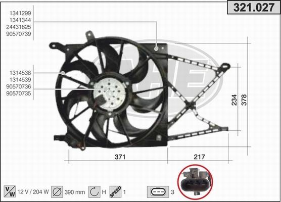 AHE 321.027 - Ventilators, Motora dzesēšanas sistēma autodraugiem.lv