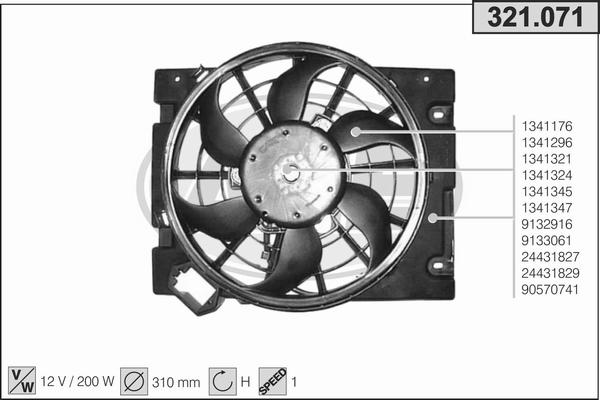AHE 321.071 - Ventilators, Motora dzesēšanas sistēma autodraugiem.lv