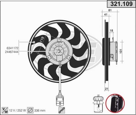 AHE 321.109 - Ventilators, Motora dzesēšanas sistēma autodraugiem.lv