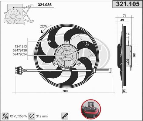 AHE 321.105 - Ventilators, Motora dzesēšanas sistēma autodraugiem.lv