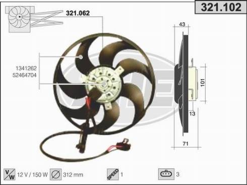 AHE 321.102 - Ventilators, Motora dzesēšanas sistēma autodraugiem.lv