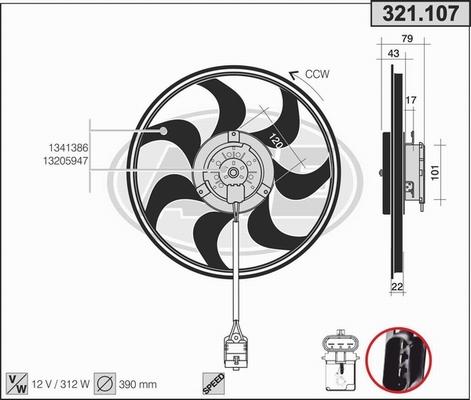 AHE 321.107 - Ventilators, Motora dzesēšanas sistēma autodraugiem.lv