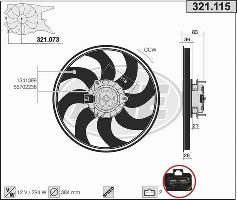 AHE 321.115 - Ventilators, Motora dzesēšanas sistēma autodraugiem.lv