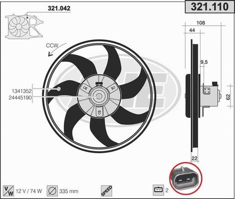 AHE 321.110 - Ventilators, Motora dzesēšanas sistēma autodraugiem.lv