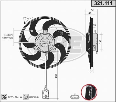 AHE 321.111 - Ventilators, Motora dzesēšanas sistēma autodraugiem.lv