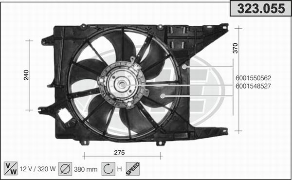 AHE 323.055 - Ventilators, Motora dzesēšanas sistēma autodraugiem.lv