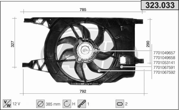 AHE 323.033 - Ventilators, Motora dzesēšanas sistēma autodraugiem.lv