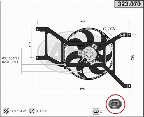 AHE 323.070 - Ventilators, Motora dzesēšanas sistēma autodraugiem.lv