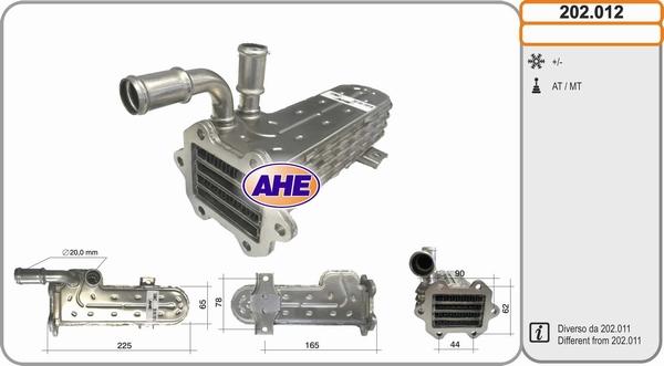 AHE 202.012 - Radiators, Izplūdes gāzu recirkulācija autodraugiem.lv