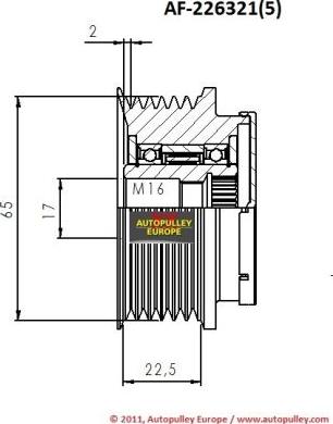 AINDE AF226321 - Piedziņas skriemelis, Ģenerators autodraugiem.lv
