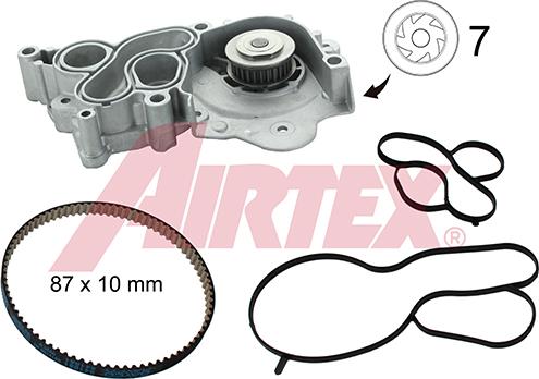 Airtex WPK-207602 - Ūdenssūknis + Zobsiksnas komplekts autodraugiem.lv