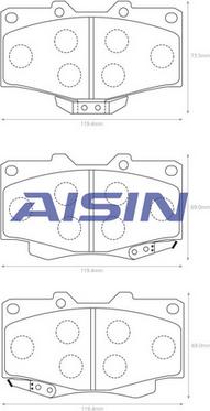 AISIN A1N029 - Bremžu uzliku kompl., Disku bremzes autodraugiem.lv