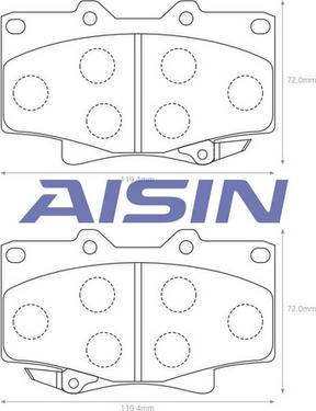 AISIN A1N023 - Bremžu uzliku kompl., Disku bremzes autodraugiem.lv