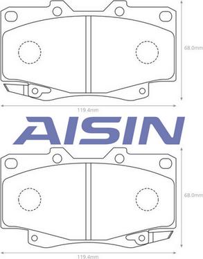 AISIN A1N141 - Bremžu uzliku kompl., Disku bremzes autodraugiem.lv