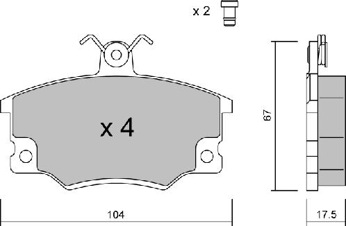 Aisin BPFI-1038 - Bremžu uzliku kompl., Disku bremzes autodraugiem.lv