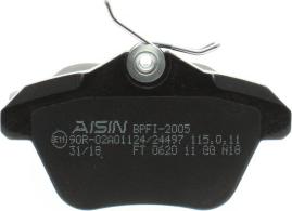 AISIN BPFI-2005 - Bremžu uzliku kompl., Disku bremzes autodraugiem.lv