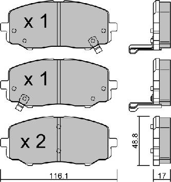 Aisin BPHY-1005 - Bremžu uzliku kompl., Disku bremzes autodraugiem.lv