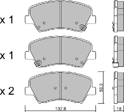 Aisin BPHY-1006 - Bremžu uzliku kompl., Disku bremzes autodraugiem.lv