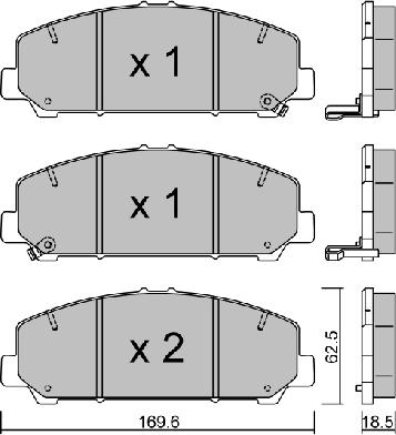 Japanparts JPA-159 - Bremžu uzliku kompl., Disku bremzes autodraugiem.lv