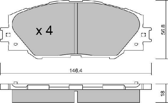 Aisin BPTO-1011 - Bremžu uzliku kompl., Disku bremzes autodraugiem.lv