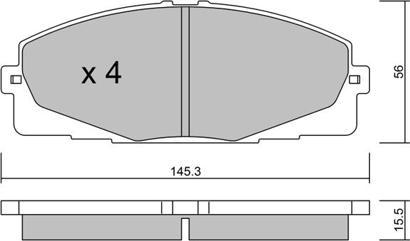 AISIN BPTO-1025 - Bremžu uzliku kompl., Disku bremzes autodraugiem.lv