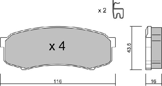 Aisin BPTO-2902 - Bremžu uzliku kompl., Disku bremzes autodraugiem.lv