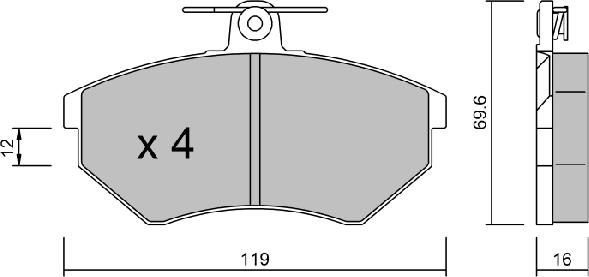 Aisin BPVW-1002 - Bremžu uzliku kompl., Disku bremzes autodraugiem.lv