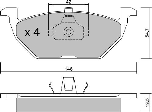 Aisin BPVW-1012 - Bremžu uzliku kompl., Disku bremzes autodraugiem.lv