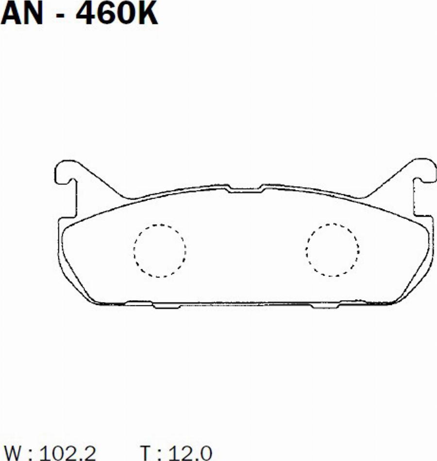 Akebono AN460K - Bremžu uzliku kompl., Disku bremzes autodraugiem.lv