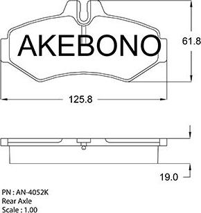 Akebono AN-4052KE - Bremžu uzliku kompl., Disku bremzes autodraugiem.lv
