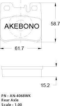 Akebono AN-4068WK - Bremžu uzliku kompl., Disku bremzes autodraugiem.lv