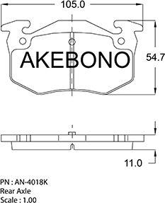 Akebono AN-4018KE - Bremžu uzliku kompl., Disku bremzes autodraugiem.lv