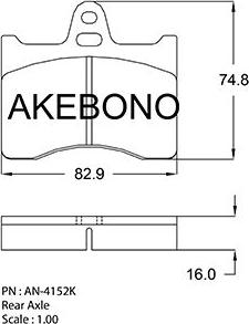 Akebono AN-4152KE - Bremžu uzliku kompl., Disku bremzes autodraugiem.lv