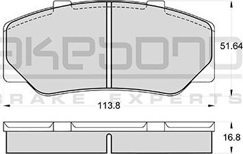 Akebono AN-4175K - Bremžu uzliku kompl., Disku bremzes autodraugiem.lv