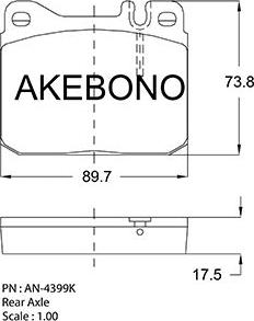 Akebono AN-4399KE - Bremžu uzliku kompl., Disku bremzes autodraugiem.lv
