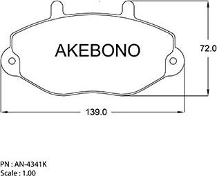 Akebono AN-4341K - Bremžu uzliku kompl., Disku bremzes autodraugiem.lv