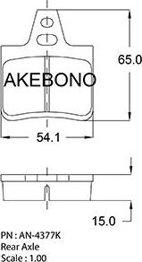 Akebono AN-4377KE - Bremžu uzliku kompl., Disku bremzes autodraugiem.lv