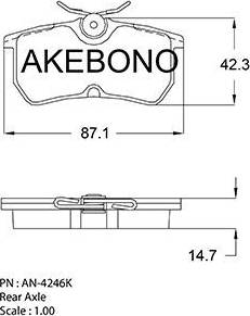 Akebono AN-4246K - Bremžu uzliku kompl., Disku bremzes autodraugiem.lv